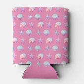 Seashell Pattern Pink Blikjeskoeler (Achterkant)