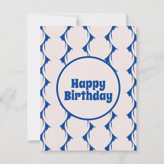 Seashell Pattern Pink Blue Birthday (Voorkant)