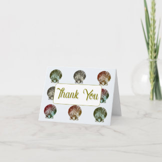 Seashell Pattern Thank You Card Bedankkaart