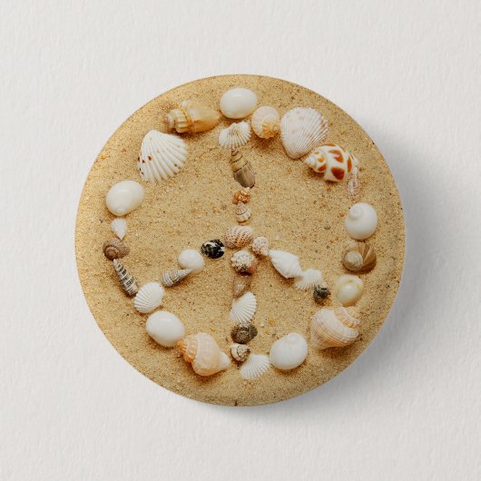 Seashell Peace Sign-Button Ronde Button 5,7 Cm (Voorkant)