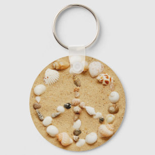 Seashell Peace Sign-Sleutelhanger Sleutelhanger