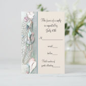 Seashell Pearls Elegant Beach Wedding RSVP (Debout devant)