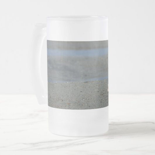Seashell Pile Frosted Glass Beer Mok (Voorkant links)