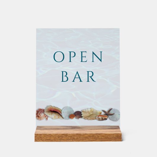 Seashell Rand Open Bar Aangepast acryl teken Acryl Bord (Voorkant)