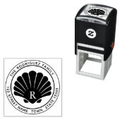 Seashell Round Address Self Inking Rubber Stamp Zelfinktende Stempel (In situ)