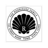 Seashell Round Address Self Inking Rubber Stamp Zelfinktende Stempel (Design)