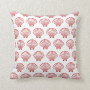 Seashell Roze Witte Koraal Shell Beach Nautical Kussen