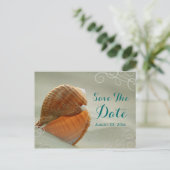 Seashell Save the Date Wedding Post Kaart (Staand voorkant)