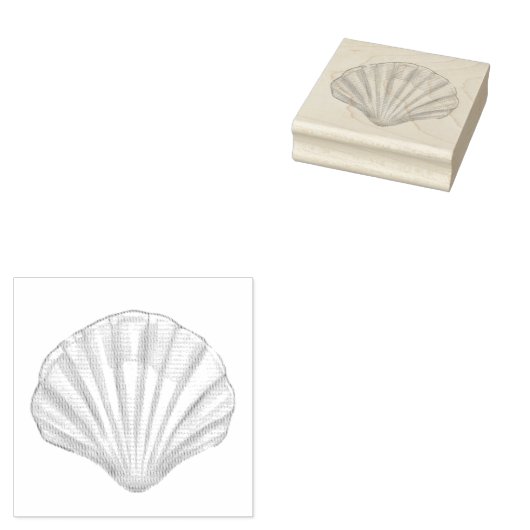 Seashell ,Scallop Shell ,Shell Rubber Stamp Rubberstempel (Gestempeld)
