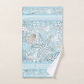 Seashell Scène met blauwe achtergrond Bad Handdoek (Handdoek)