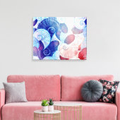 Seashell Scene Pattern Canvas Afdruk (Insitu (Woonkamer))