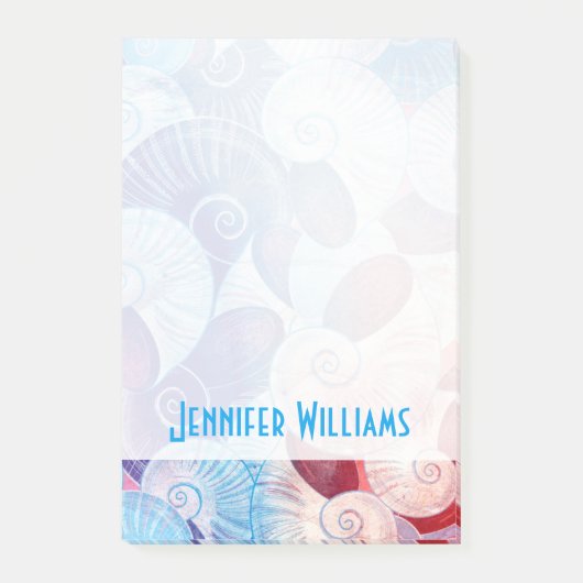 Seashell Scene Pattern | Jouw namen toevoegen Post-it® Notes (Voorkant)