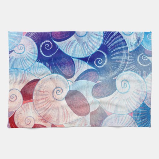 Seashell Scene Pattern Theedoek (Horizontaal)