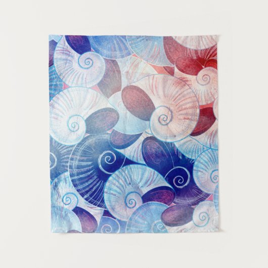 Seashell Scene Pattern Wandkleed (Voorkant)