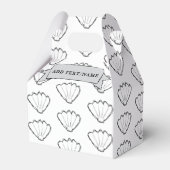 Seashell Schetstekening Patroon Aangepaste naam Bedankdoosjes (Achterkant)