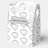 Seashell Schetstekening Patroon Aangepaste naam Bedankdoosjes (Geopend)