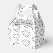 Seashell Schetstekening Patroon Aangepaste naam Bedankdoosjes (Voorkant Zijde)