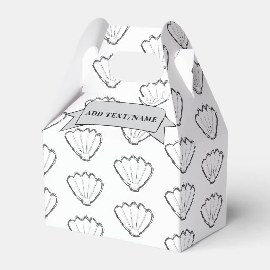 Seashell Schetstekening Patroon Aangepaste naam Bedankdoosjes (Voorkant Zijde)