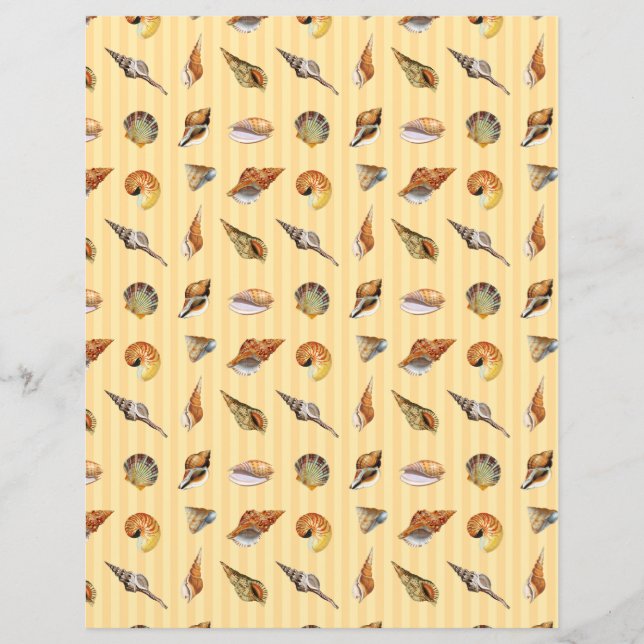  Seashell Scrapbook Paper Sand Stripe (Voorkant)