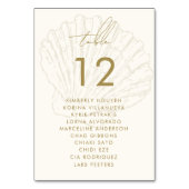 Seashell Seating Chart Names Coastal Wedding Sign Kaart (Voorkant)