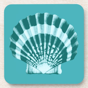 Seashell - Shades of blauwgroen blauw Bier Onderzetter