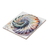Seashell Shell Nautilus Design 357 Waterverf Tegeltje (Zijkant)