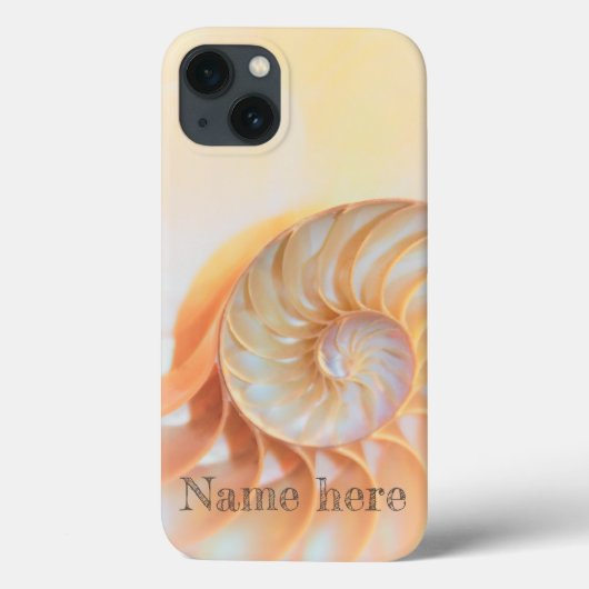 Seashell shell nautilus wervel iPhone / iPad case (Achterkant)