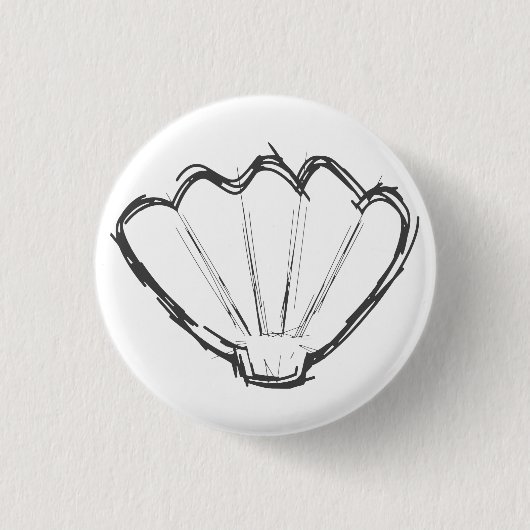 Seashell Sketch Ronde Button 3,2 Cm (Voorkant)