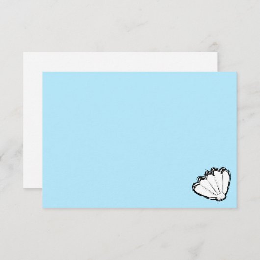 Seashell Sketch White And Blue Notitiekaartje (Voorkant / Achterkant)