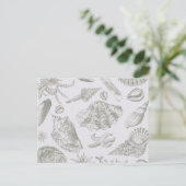 Seashell Soft Antiek Art Beach Shells Briefkaart (Staand voorkant)