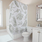 Seashell Soft Antiek Art Beach Shells Douchegordijn (In situ)