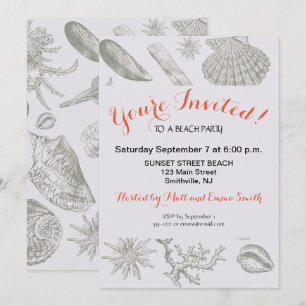 Seashell Soft Antiek Art Beach Shells Kaart
