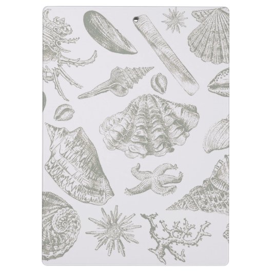 Seashell Soft Antiek Art Beach Shells Klembord (Achterkant)