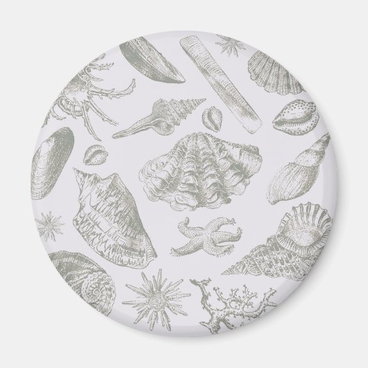 Seashell Soft Antiek Art Beach Shells Magneet (Voorkant)