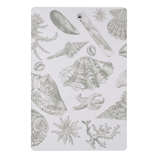 Seashell Soft Antiek Art Beach Shells Mini Klembord (Achterkant)