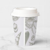 Seashell Soft Antiek Art Beach Shells Papieren Bekers (Rechts)