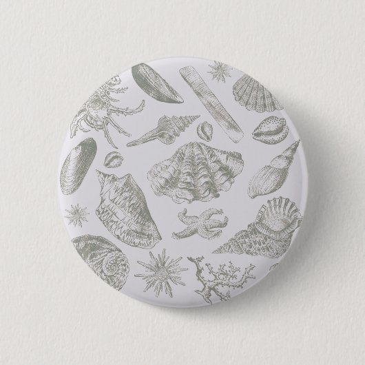 Seashell Soft Antiek Art Beach Shells Ronde Button 5,7 Cm (Voorkant)