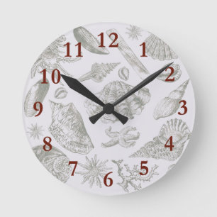 Seashell Soft Antiek Art Beach Shells Ronde Klok