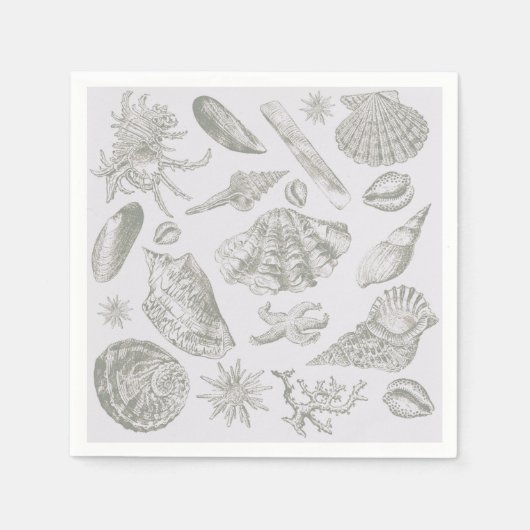Seashell Soft Antiek Art Beach Shells Servet (Voorkant)