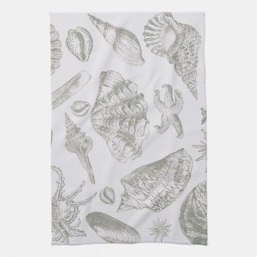Seashell Soft Antiek Art Beach Shells Theedoek (Verticaal)