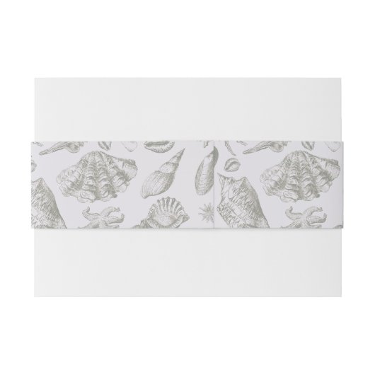 Seashell Soft Antiek Art Beach Shells Uitnodigingen Wikkel (Achterkant Voorbeeld)