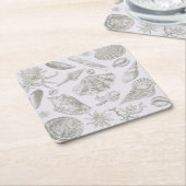 Seashell Soft Antiek Art Beach Shells Vierkante Kartonnen Onderzetter (Schuin)