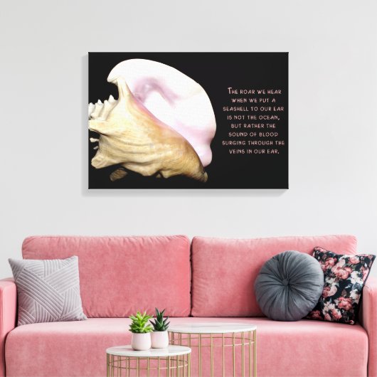 Seashell Sound Wrapped Canvas (Insitu (Woonkamer))