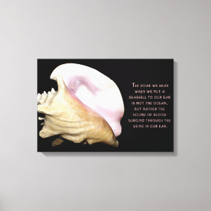 Seashell Sound Wrapped Canvas Afdruk
