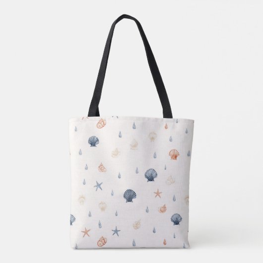 Seashell Starfish Seamless Pattern Draagtas (Achterkant)
