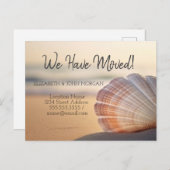 Seashell Sunset Beach Moving Faire-part (Devant / Derrière)