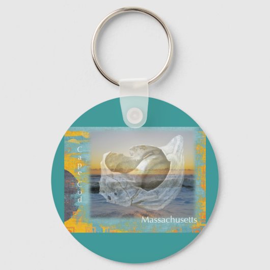 Seashell & Surf - Cape Cod Massachusetts Sleutelhanger (Voorkant)