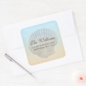 Seashell Tropical Beach Adres Label Square (Envelop)