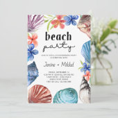 Seashell Tropical Flower House Warming Beach Kaart (Staand voorkant)