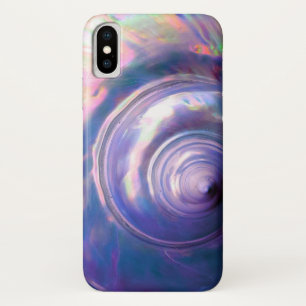 Seashell tropical opaal moeder van parel paarse ro iPhone x hoesje